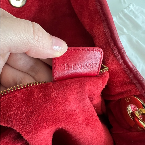 Lady Dior Soft Red Lambskin Leather Large Shopper Tote Authenticity card dustbag - Picture 9 of 13